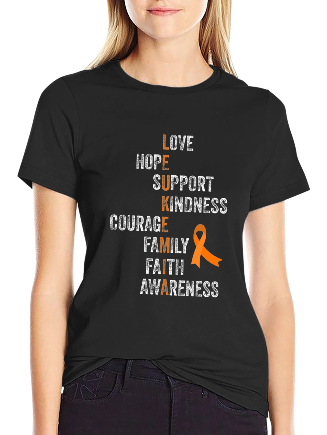 Leukemia Awareness T-Shirt - Love Hope Support Design