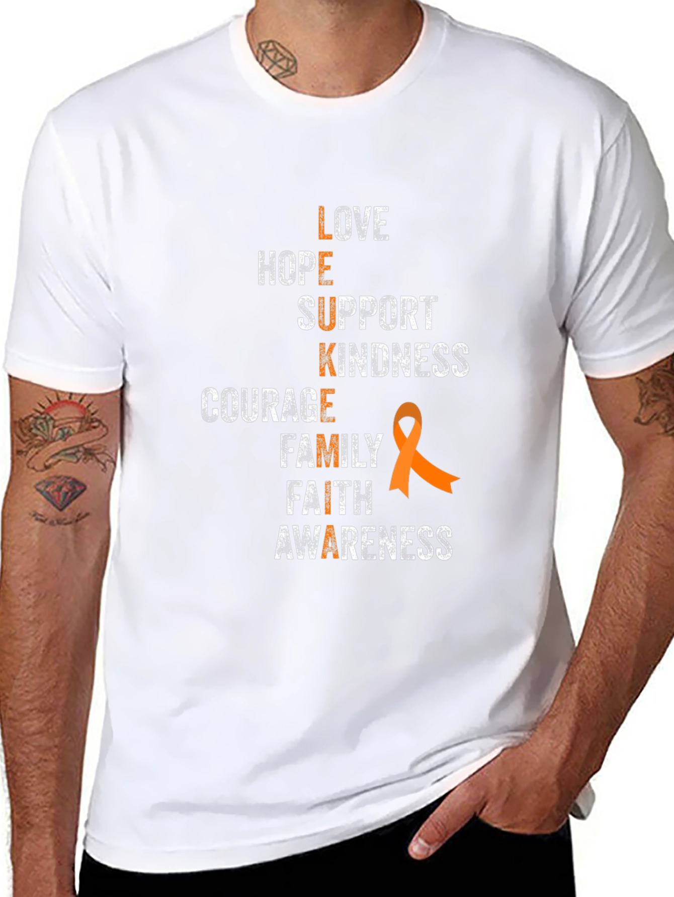 Leukemia Awareness T-Shirt - Love Hope Support Design