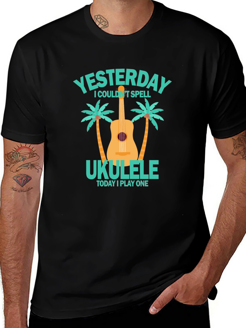 Ukulele Player T-Shirt - Yesterday I Couldnt Spell