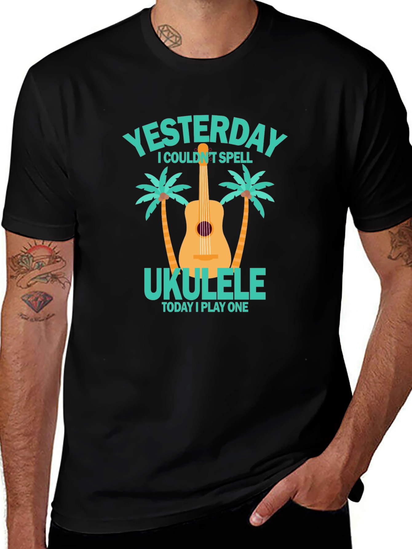 Ukulele Player T-Shirt - Yesterday I Couldnt Spell