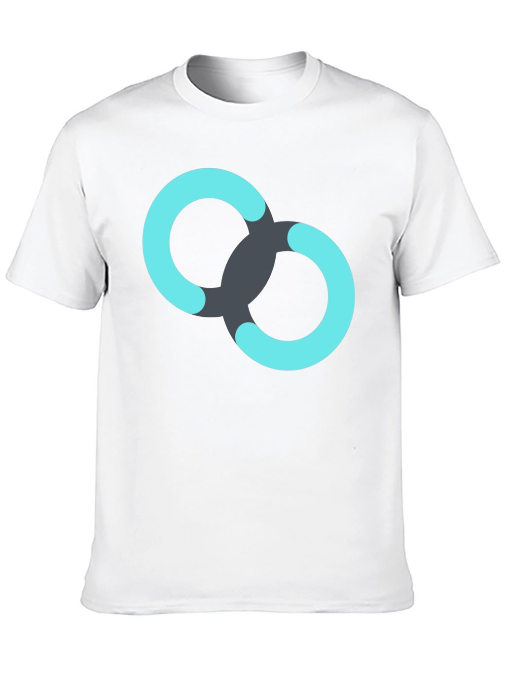 Black T-Shirt with Linked Rings Graphic
