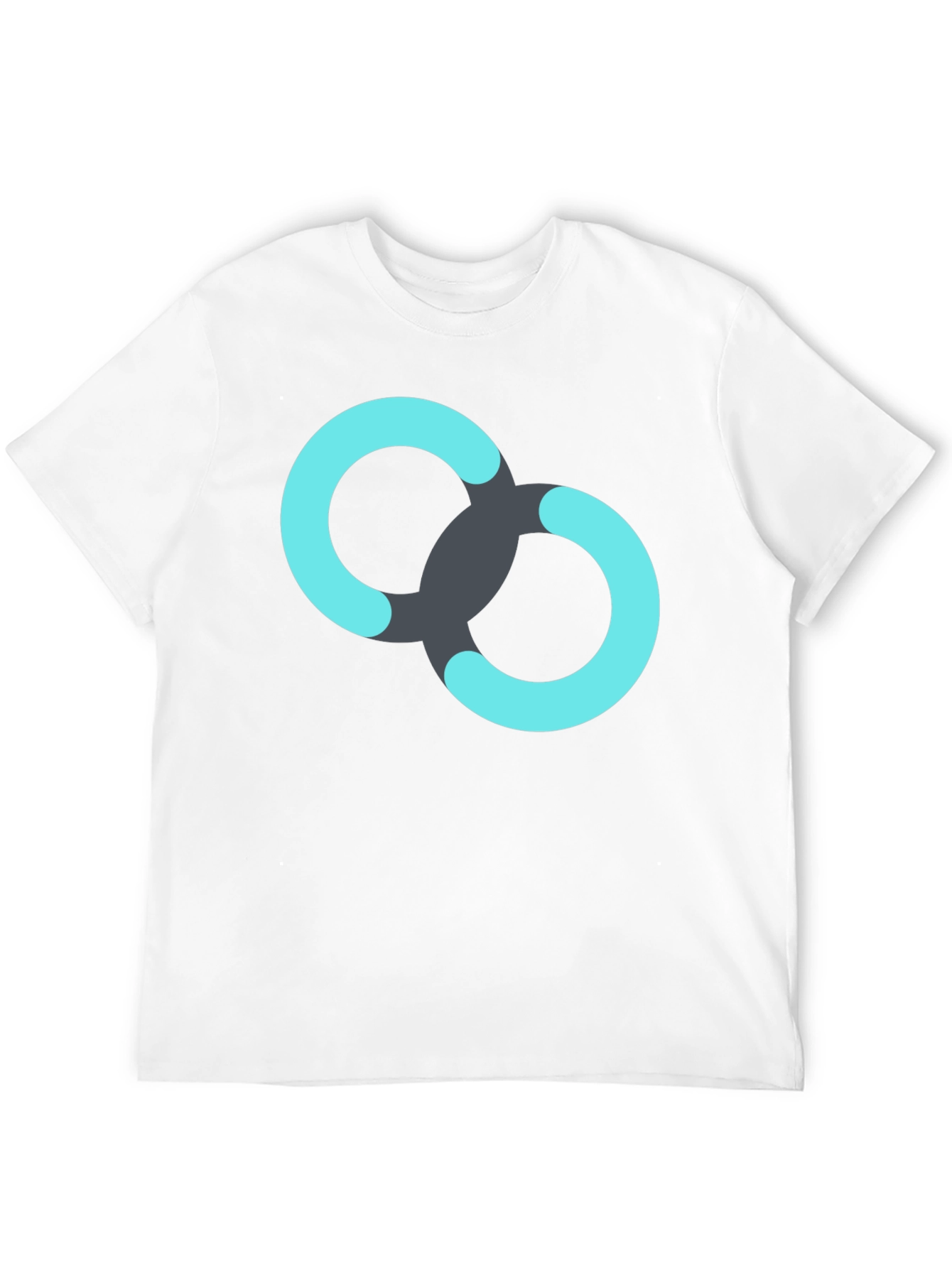 Black T-Shirt with Linked Rings Graphic