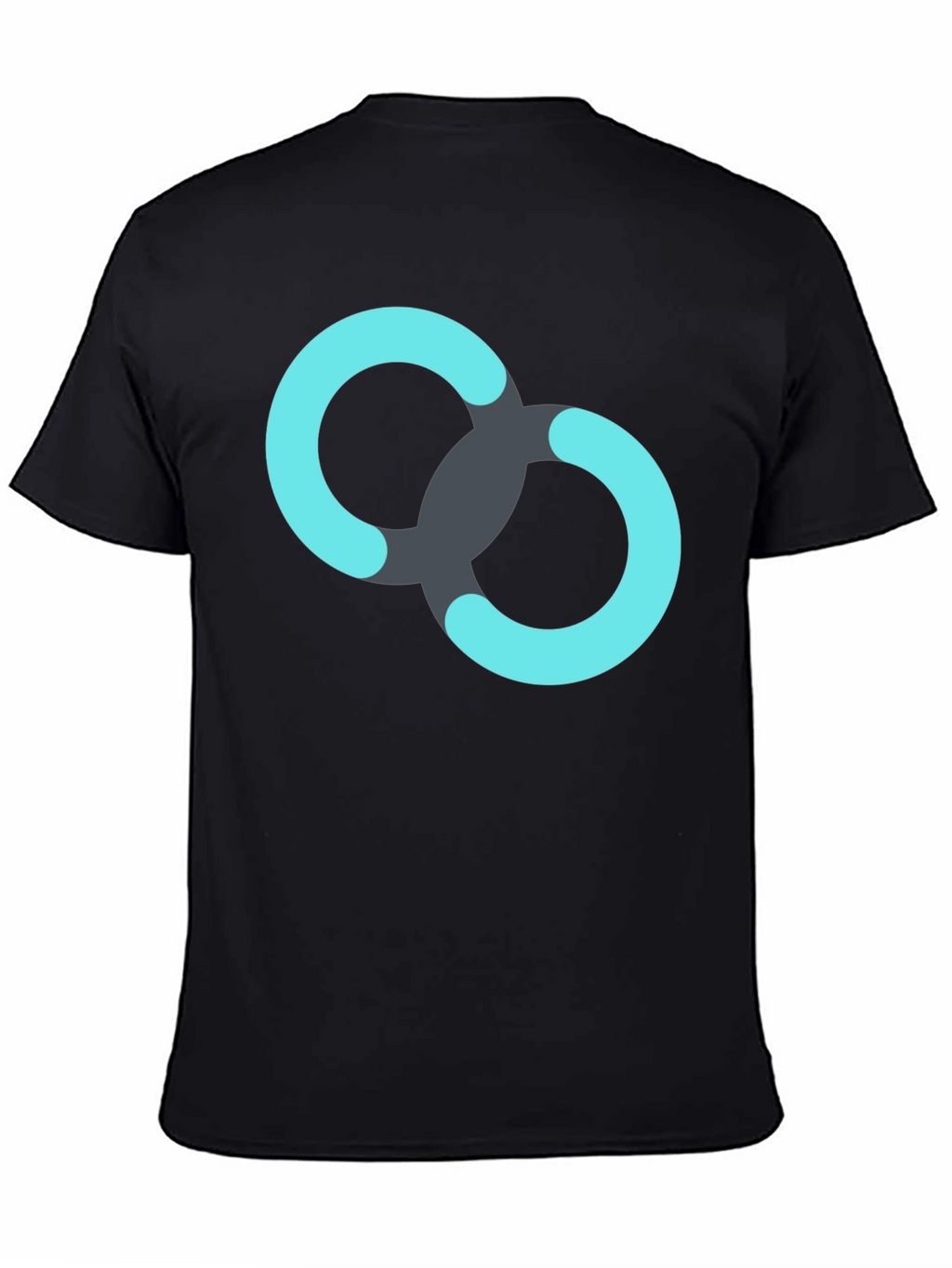 Black T-Shirt with Linked Rings Graphic