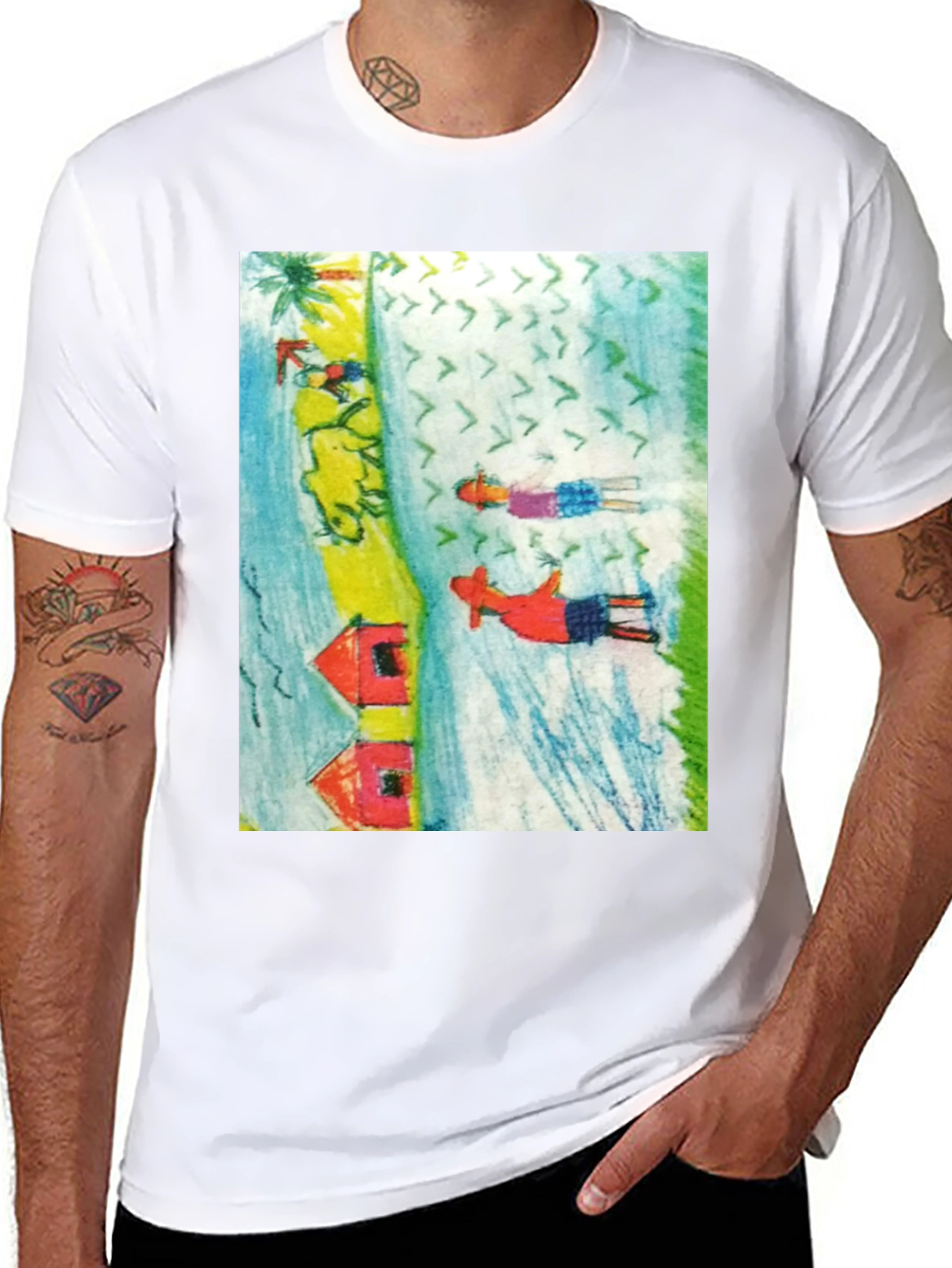 Unique Graphic Print Tee Shirt