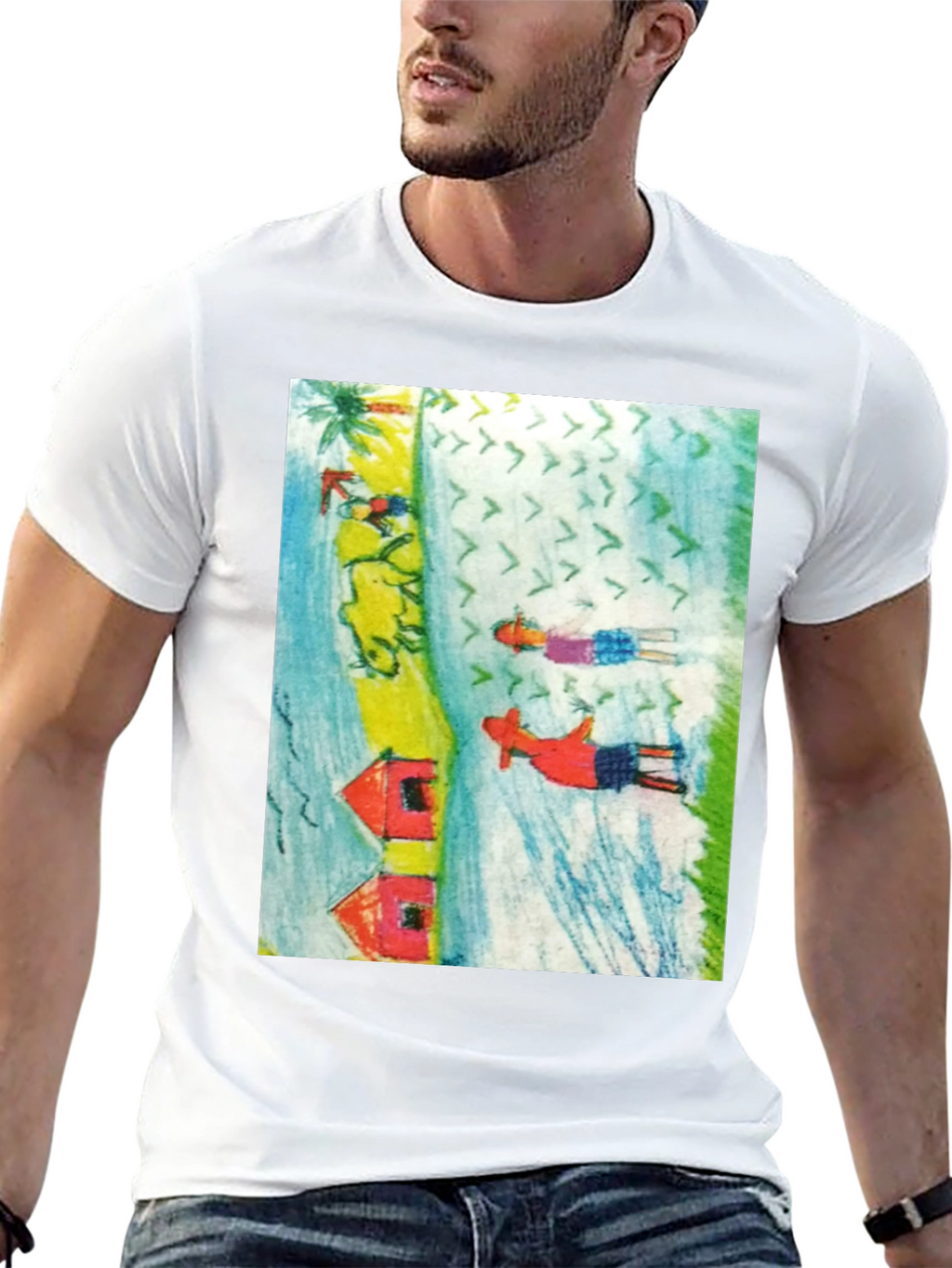 Unique Graphic Print Tee Shirt