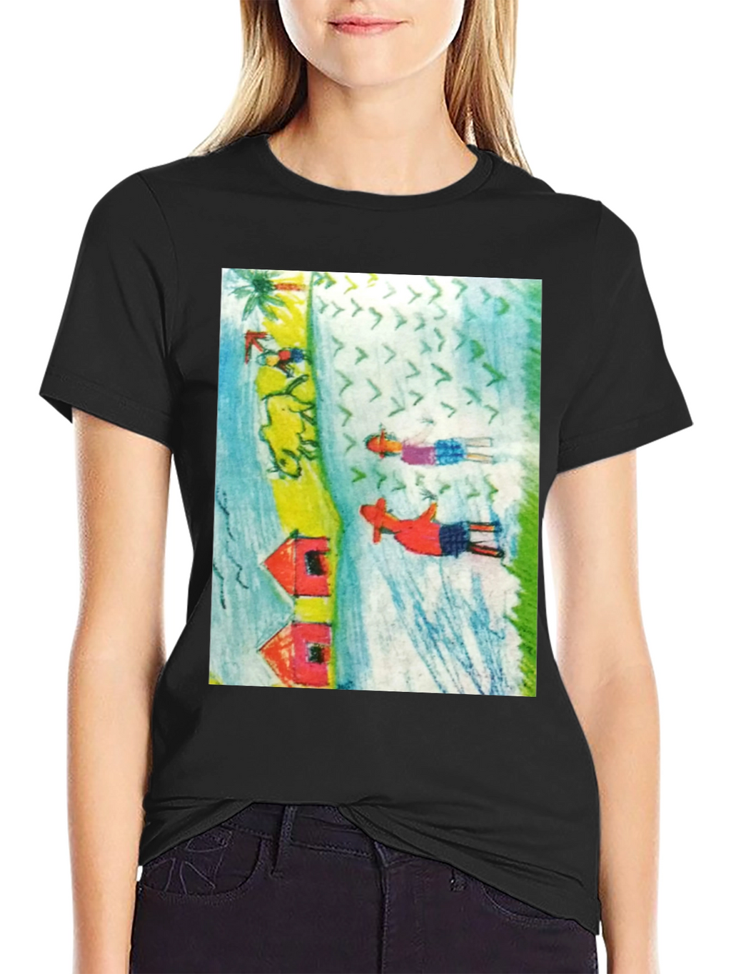 Unique Graphic Print Tee Shirt