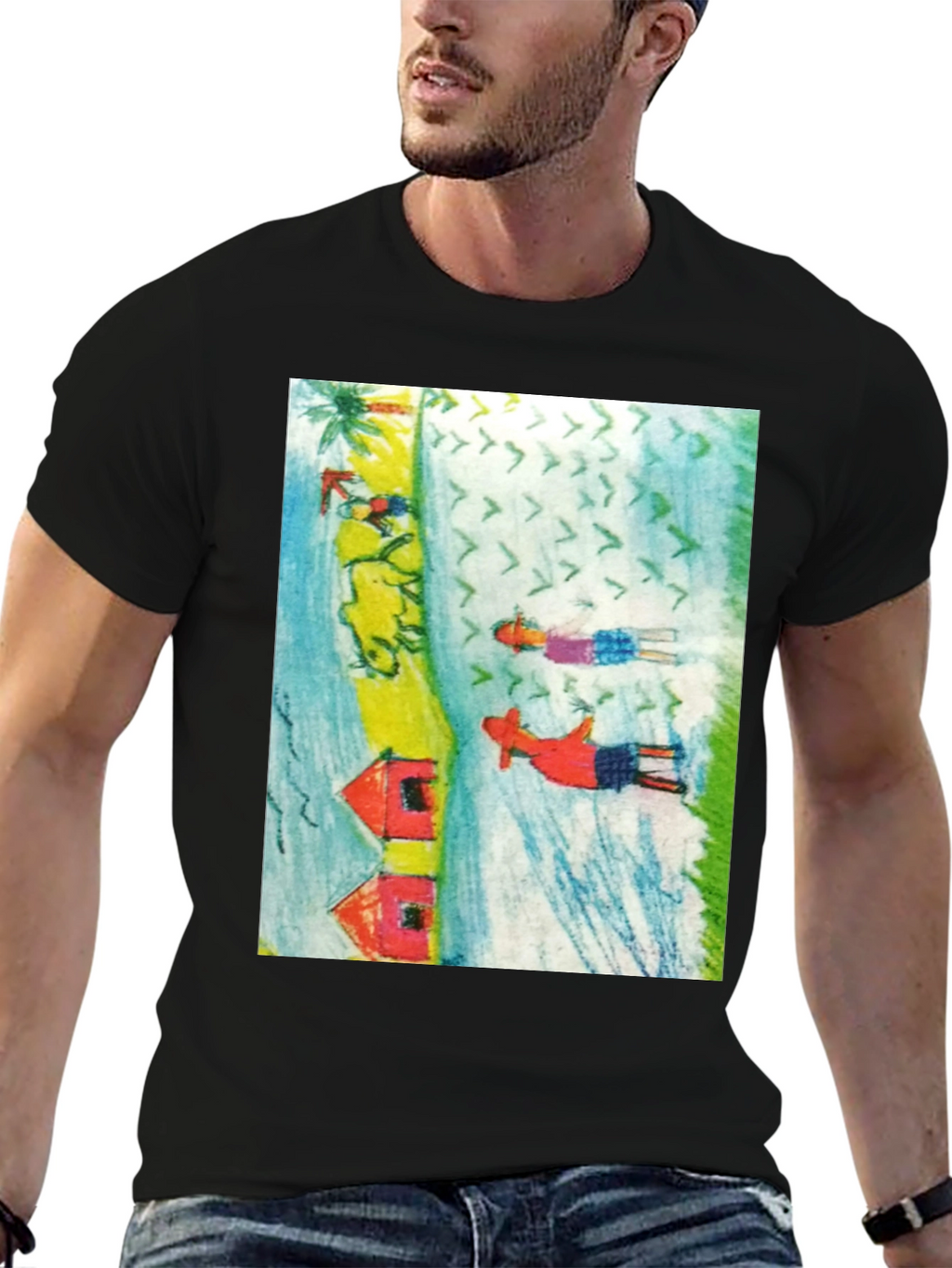 Unique Graphic Print Tee Shirt