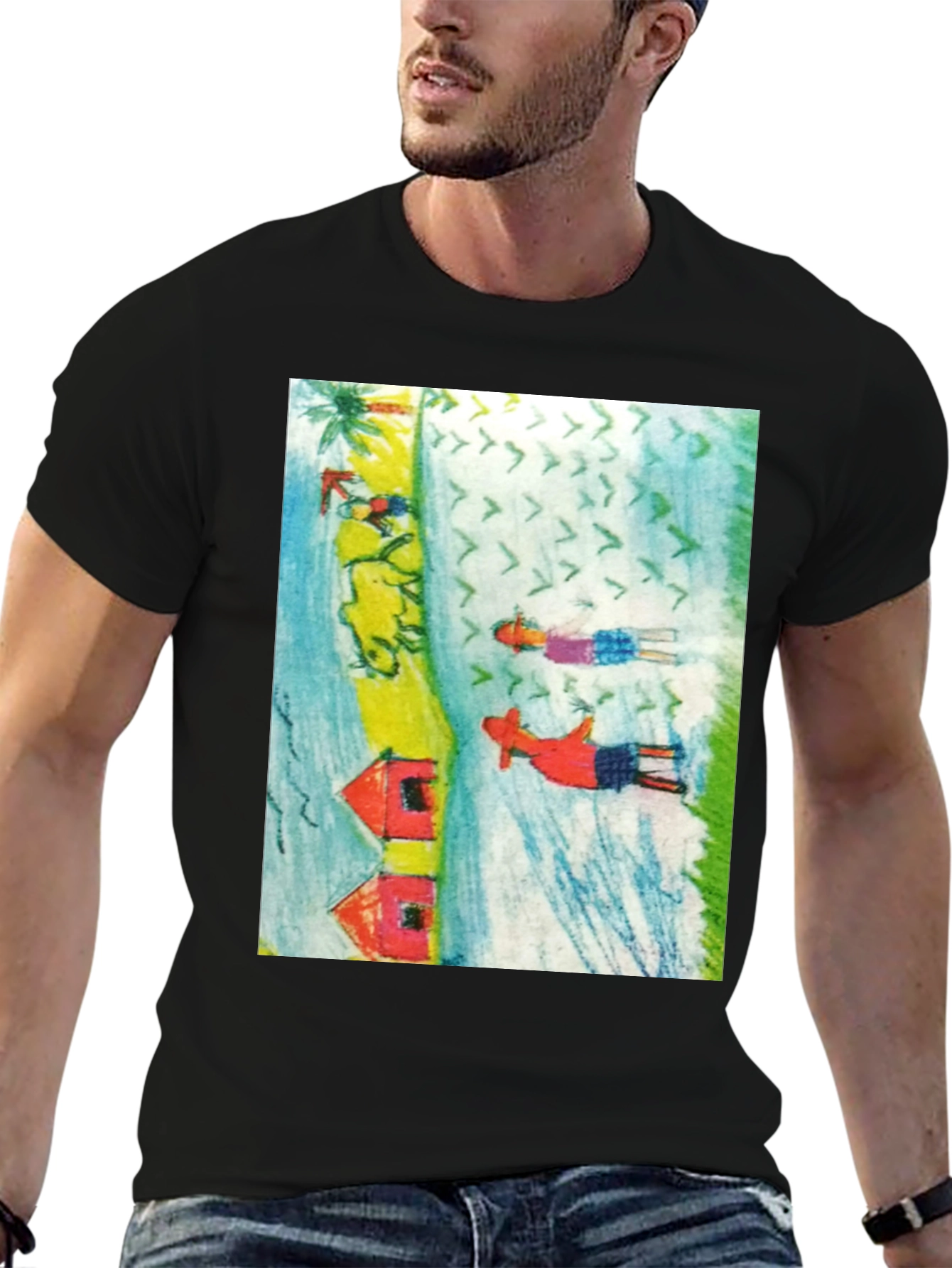 Unique Graphic Print Tee Shirt