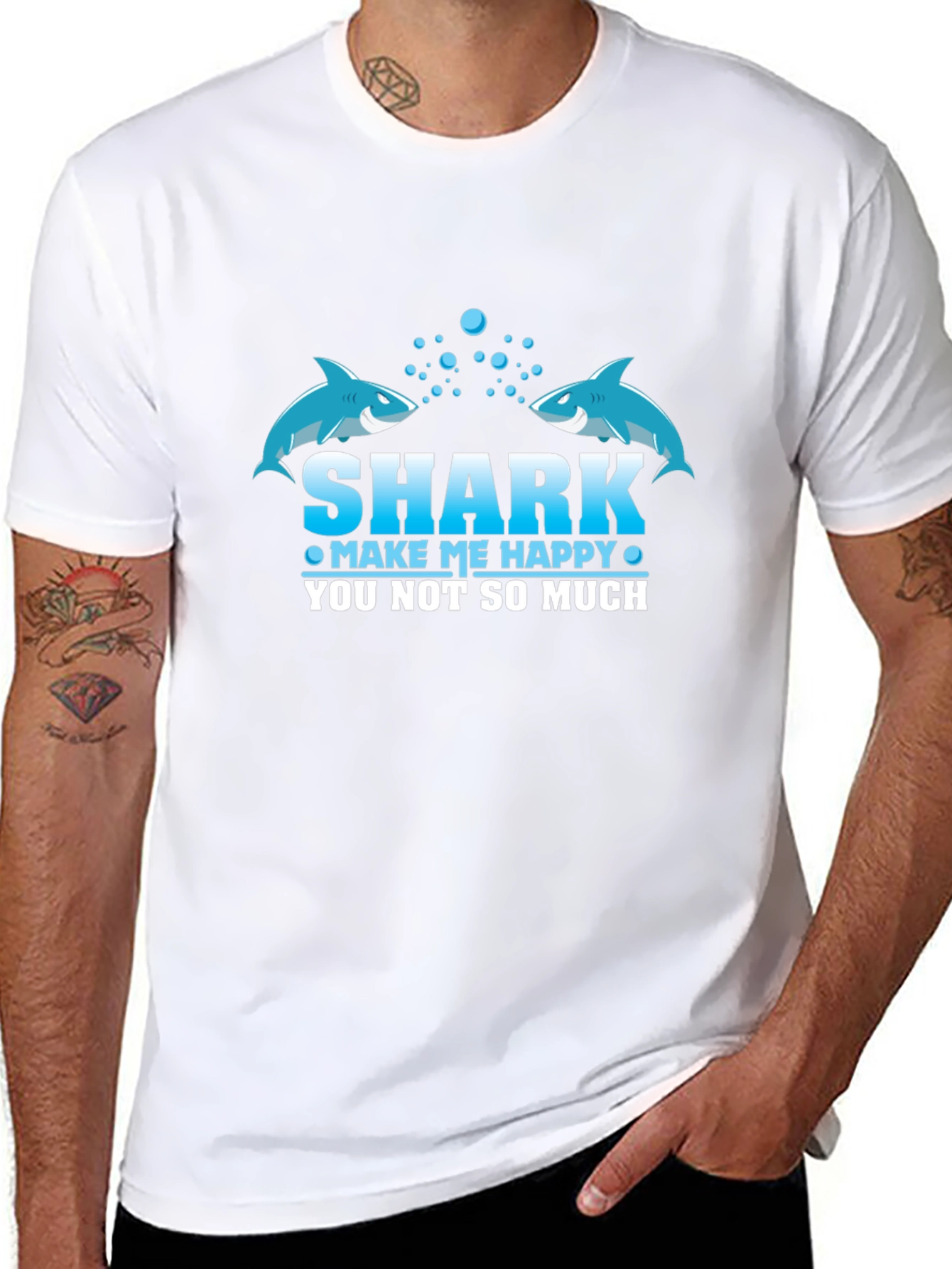 Shark Make Me Happy Graphic T-Shirt