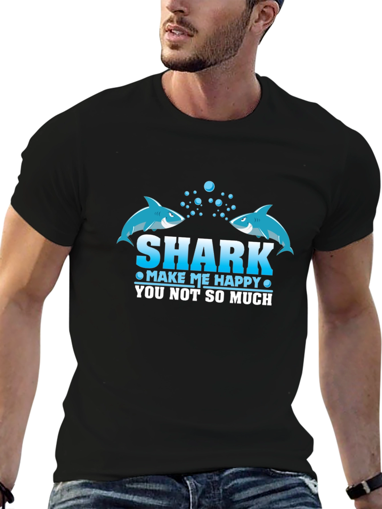 Shark Make Me Happy Graphic T-Shirt