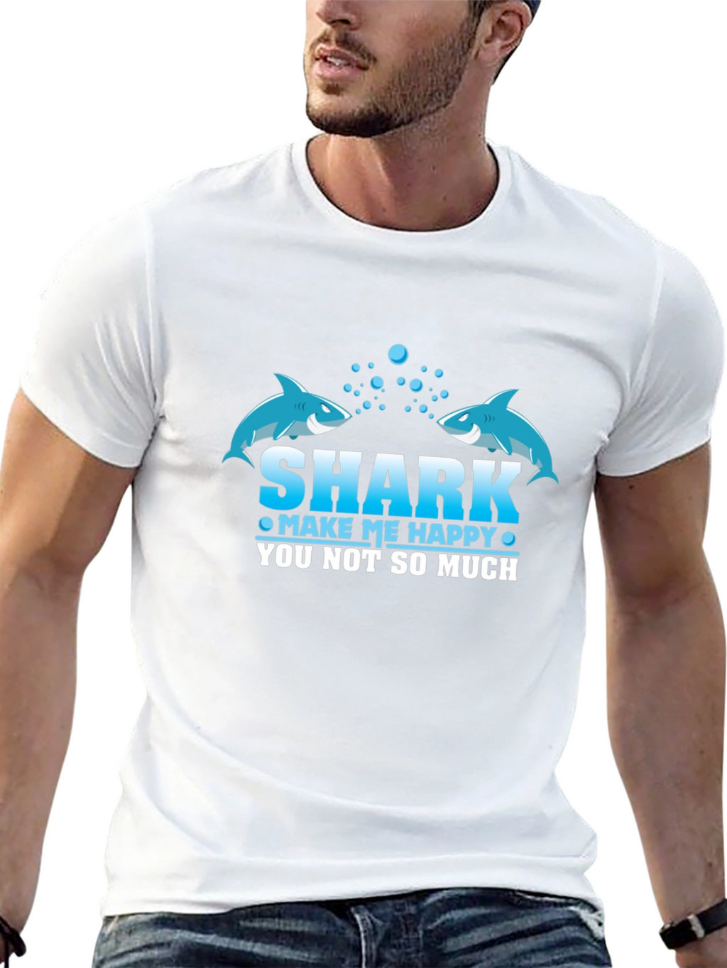 Shark Make Me Happy Graphic T-Shirt