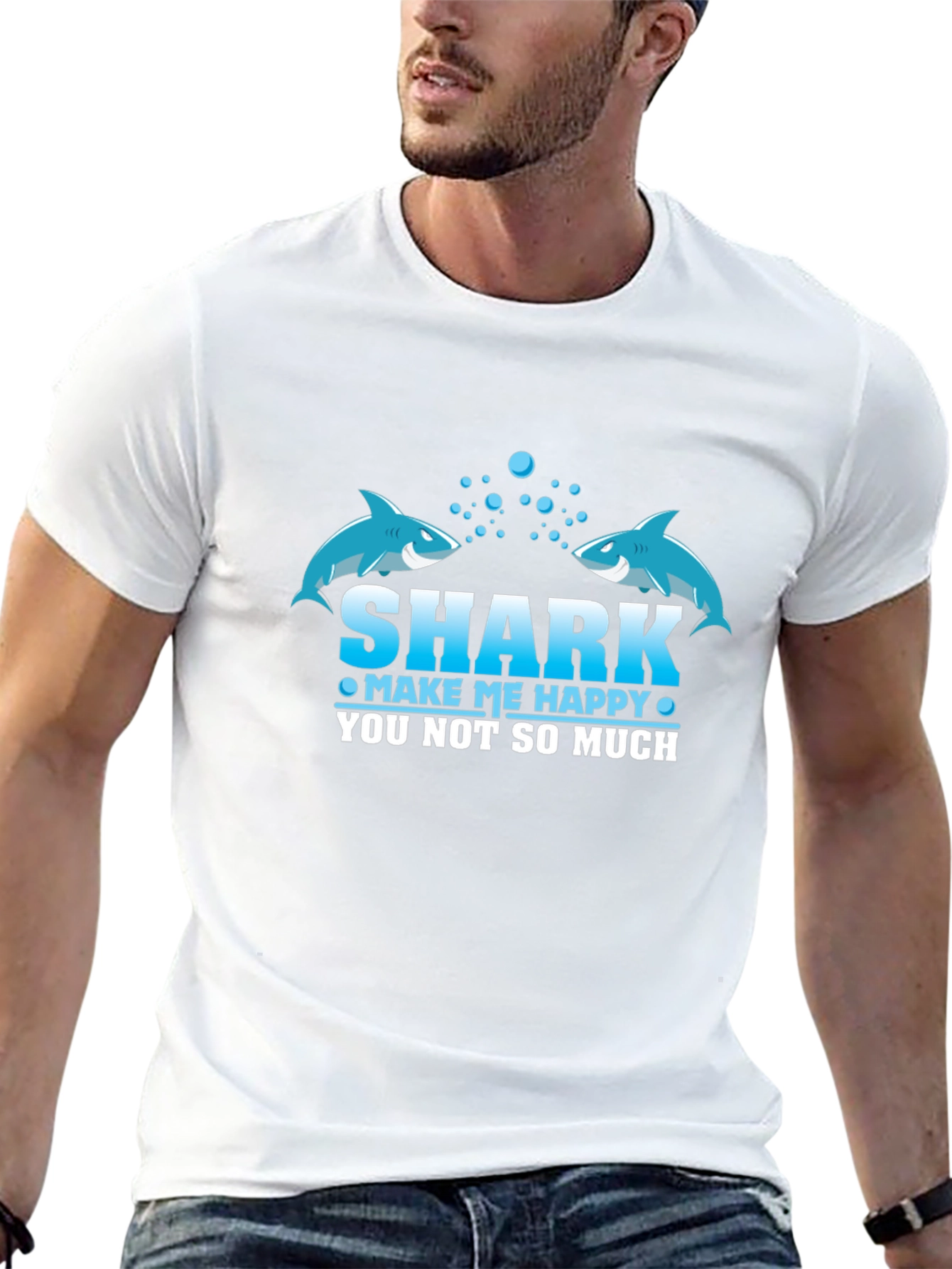 Shark Make Me Happy Graphic T-Shirt