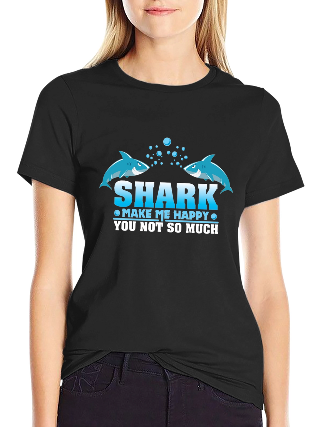 Shark Make Me Happy Graphic T-Shirt
