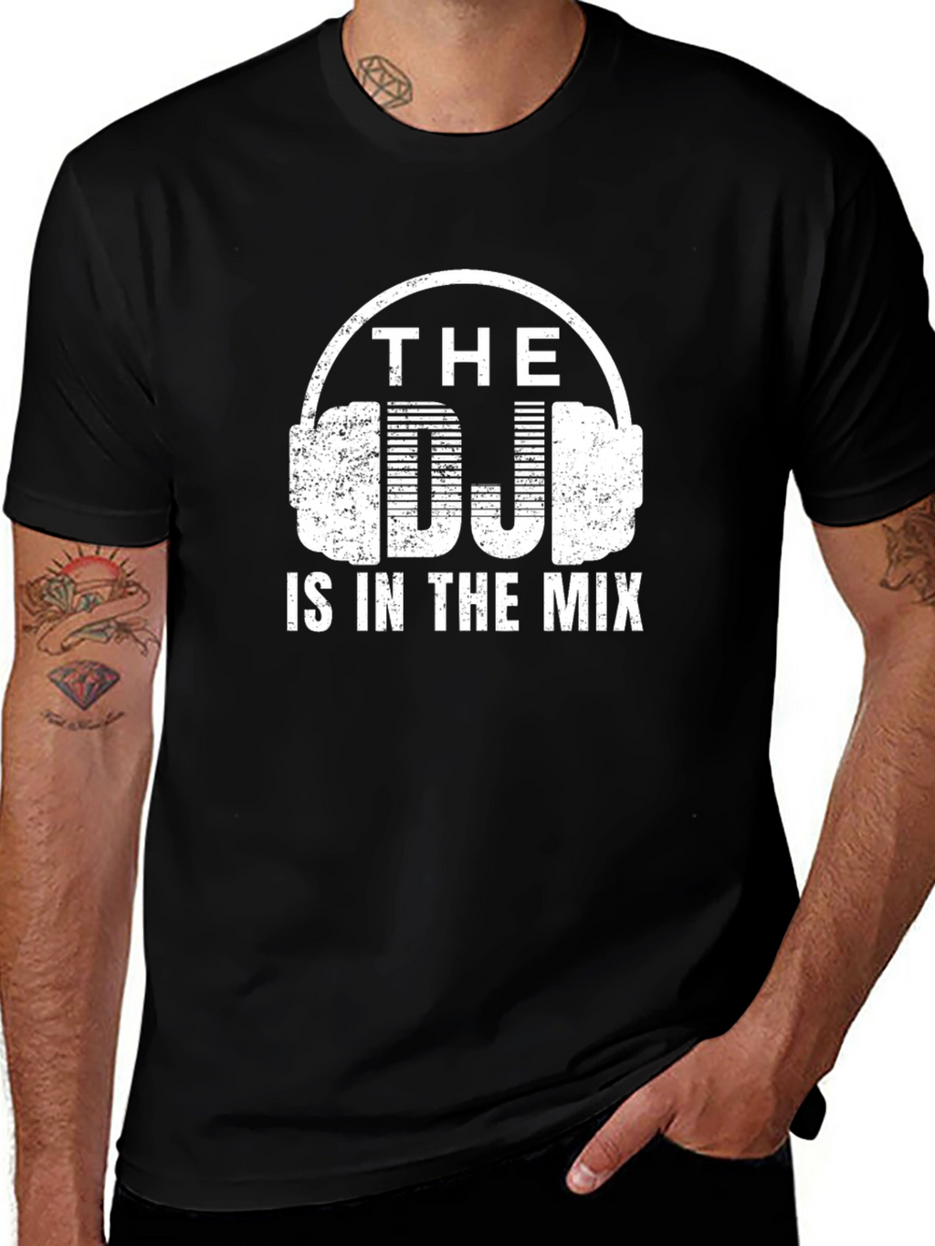 The DJ is in the Mix Black Graphic T-Shirt