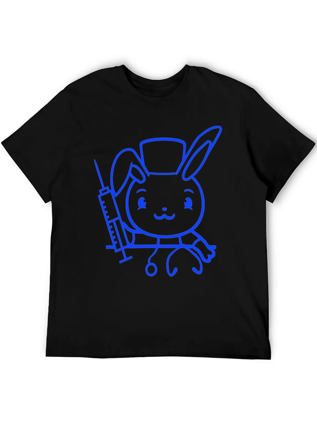 Cute Bunny Doctor T-Shirt - Unisex Black Tee