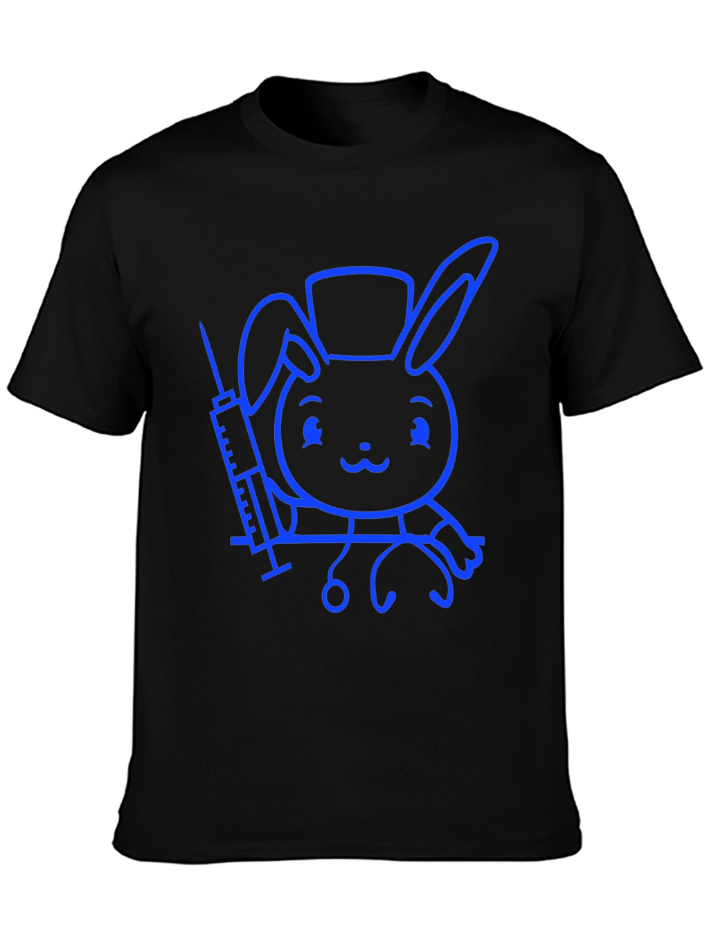 Cute Bunny Doctor T-Shirt - Unisex Black Tee