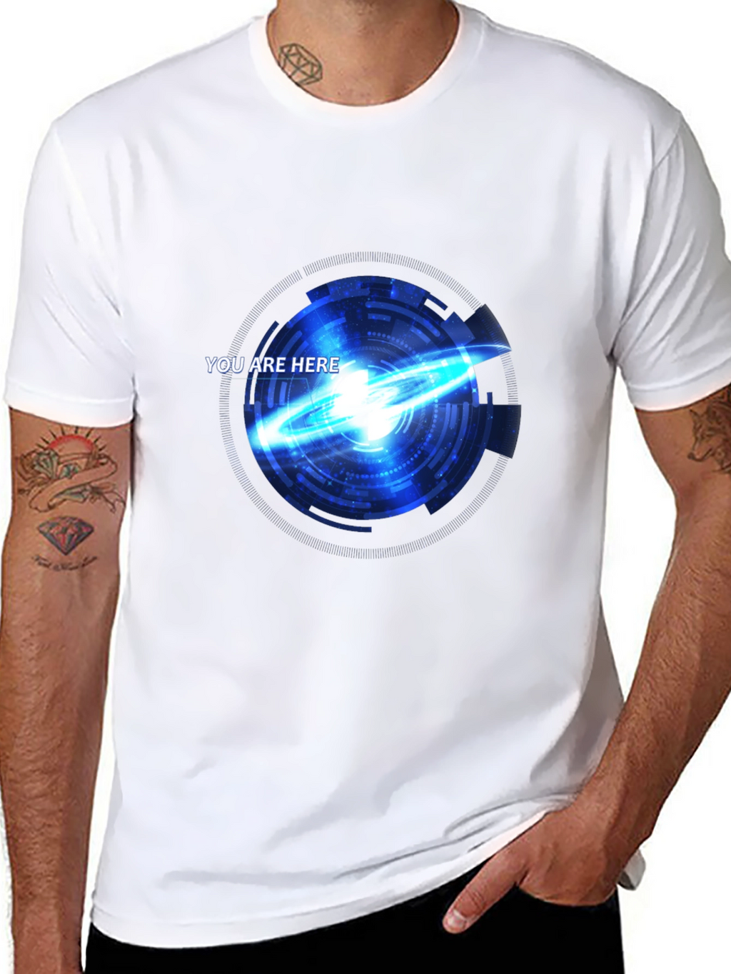Futuristic You Are Here Graphic T-Shirt