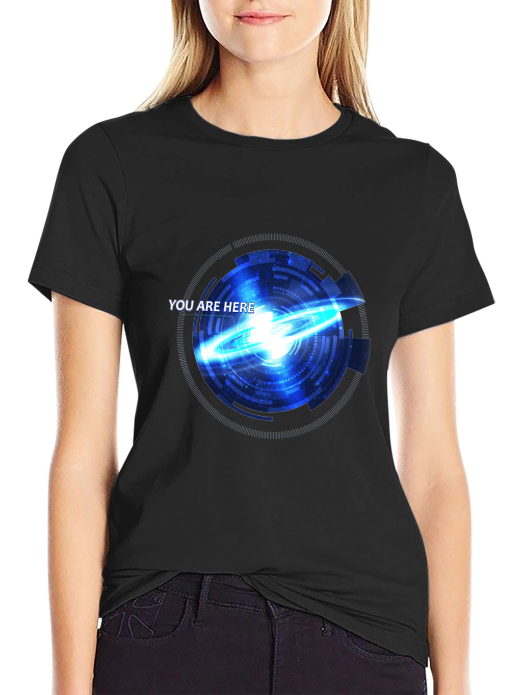 Futuristic You Are Here Graphic T-Shirt