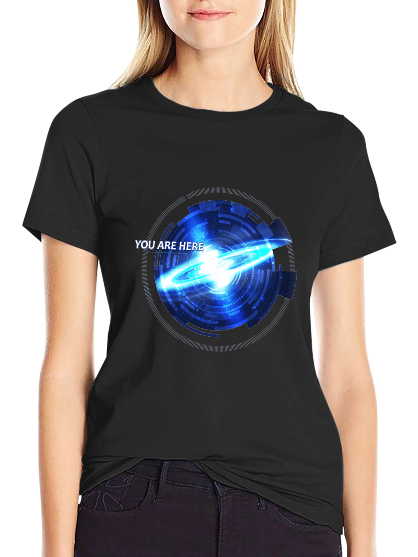 Futuristic You Are Here Graphic T-Shirt