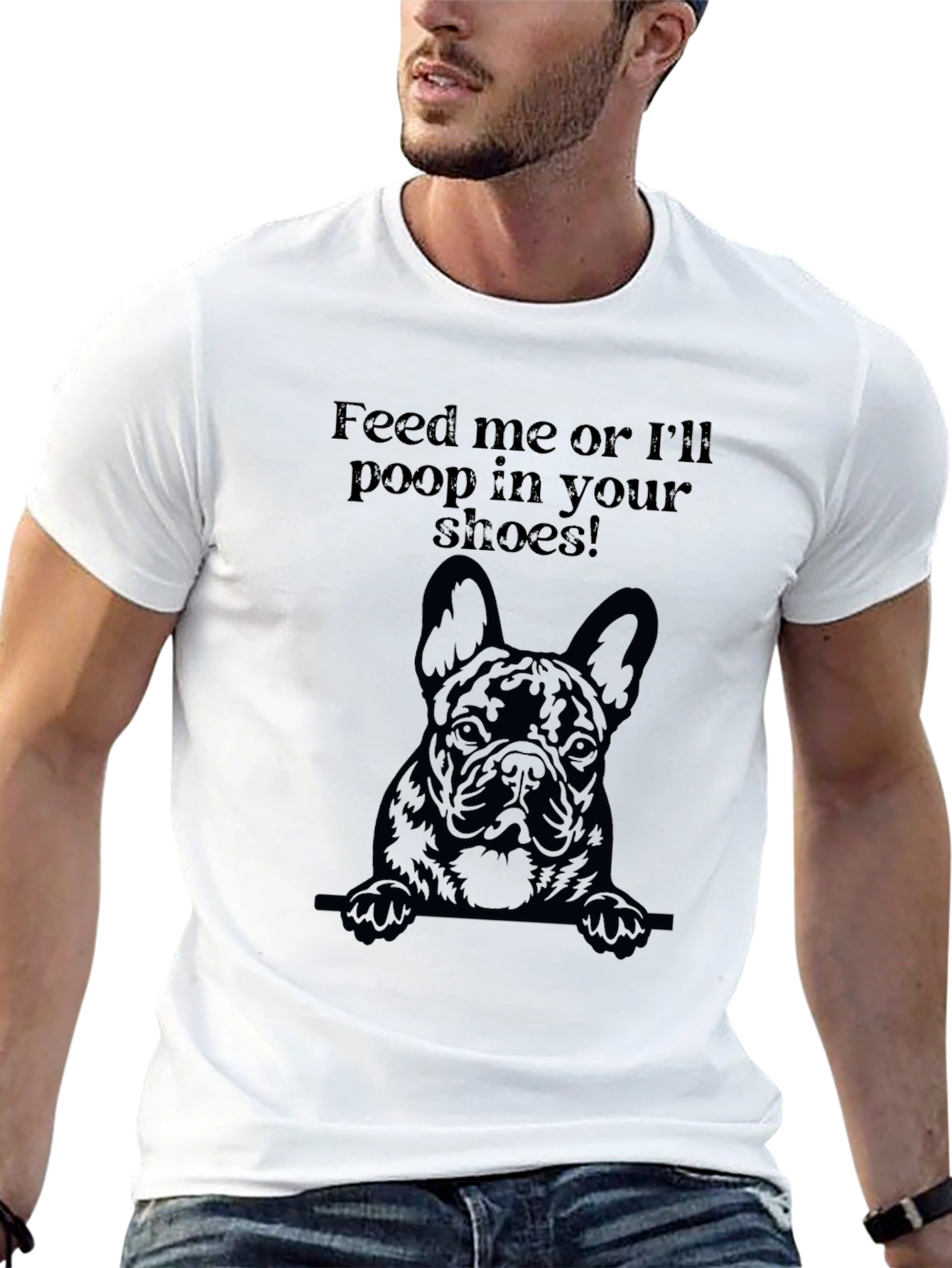 Feed Me Dog Graphic T-Shirt