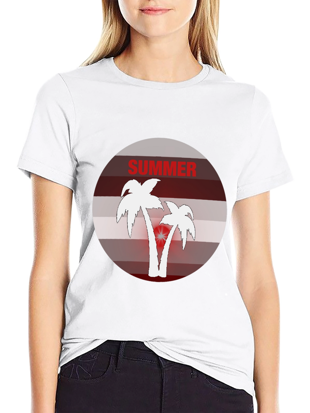 Summer Vibes Graphic Tee - Palm Tree Design