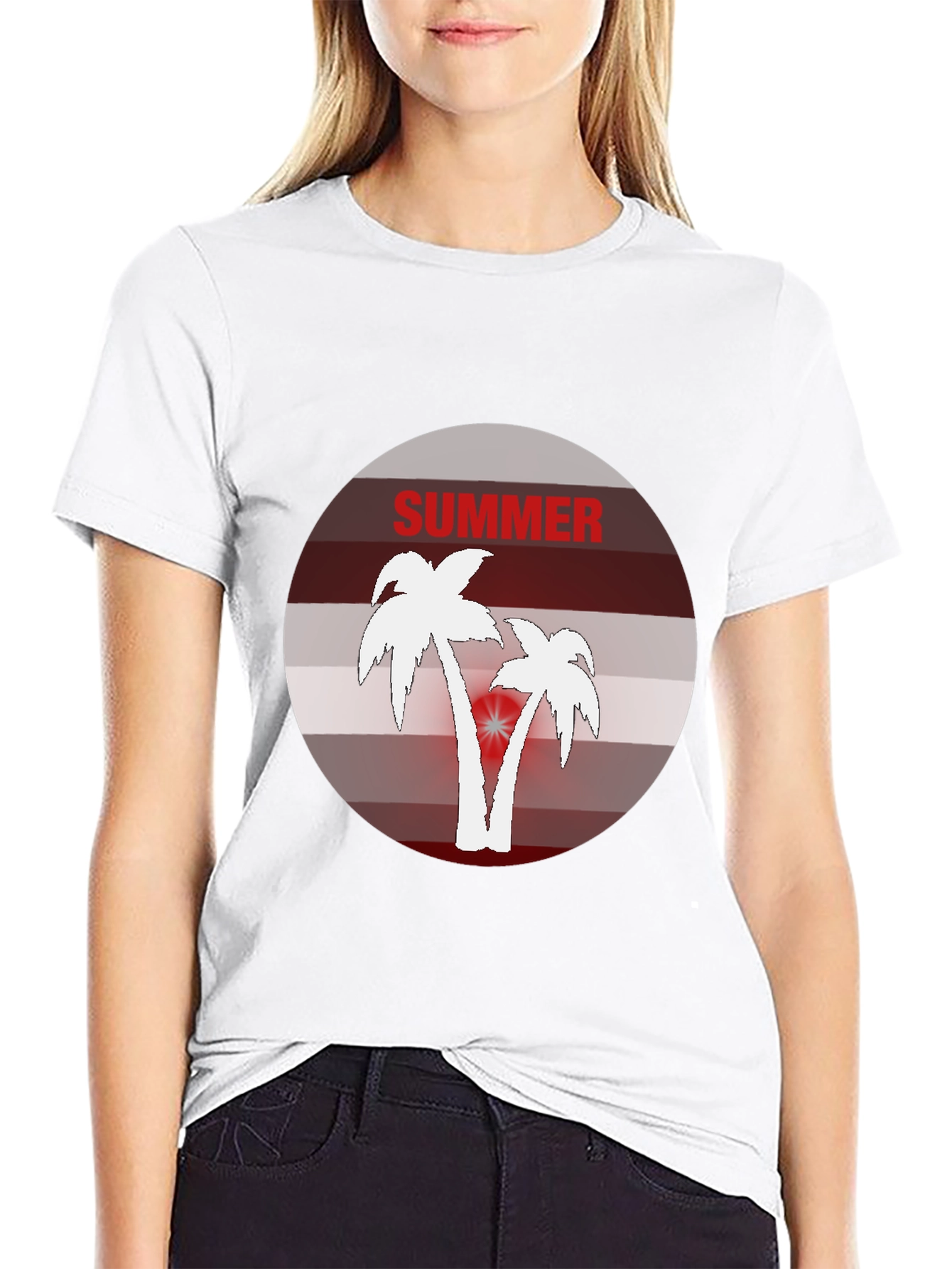 Summer Vibes Graphic Tee - Palm Tree Design