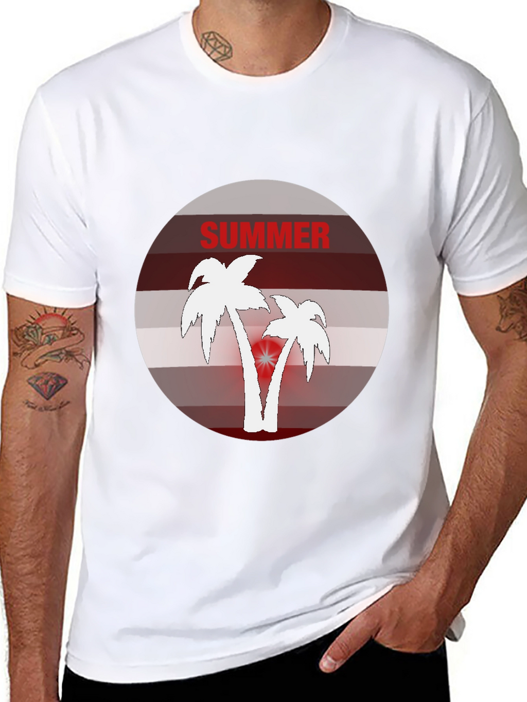 Summer Vibes Graphic Tee - Palm Tree Design