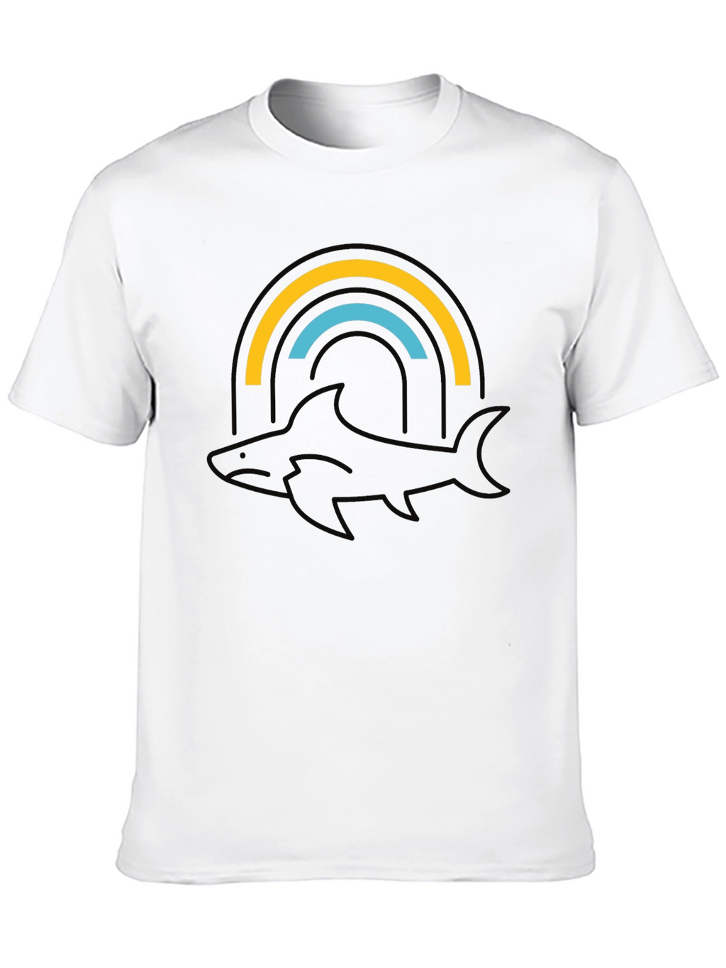 Orca Rainbow Graphic Tee - Stylish Black T-Shirt