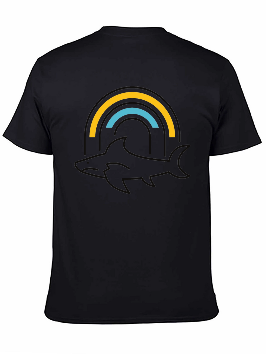 Orca Rainbow Graphic Tee - Stylish Black T-Shirt