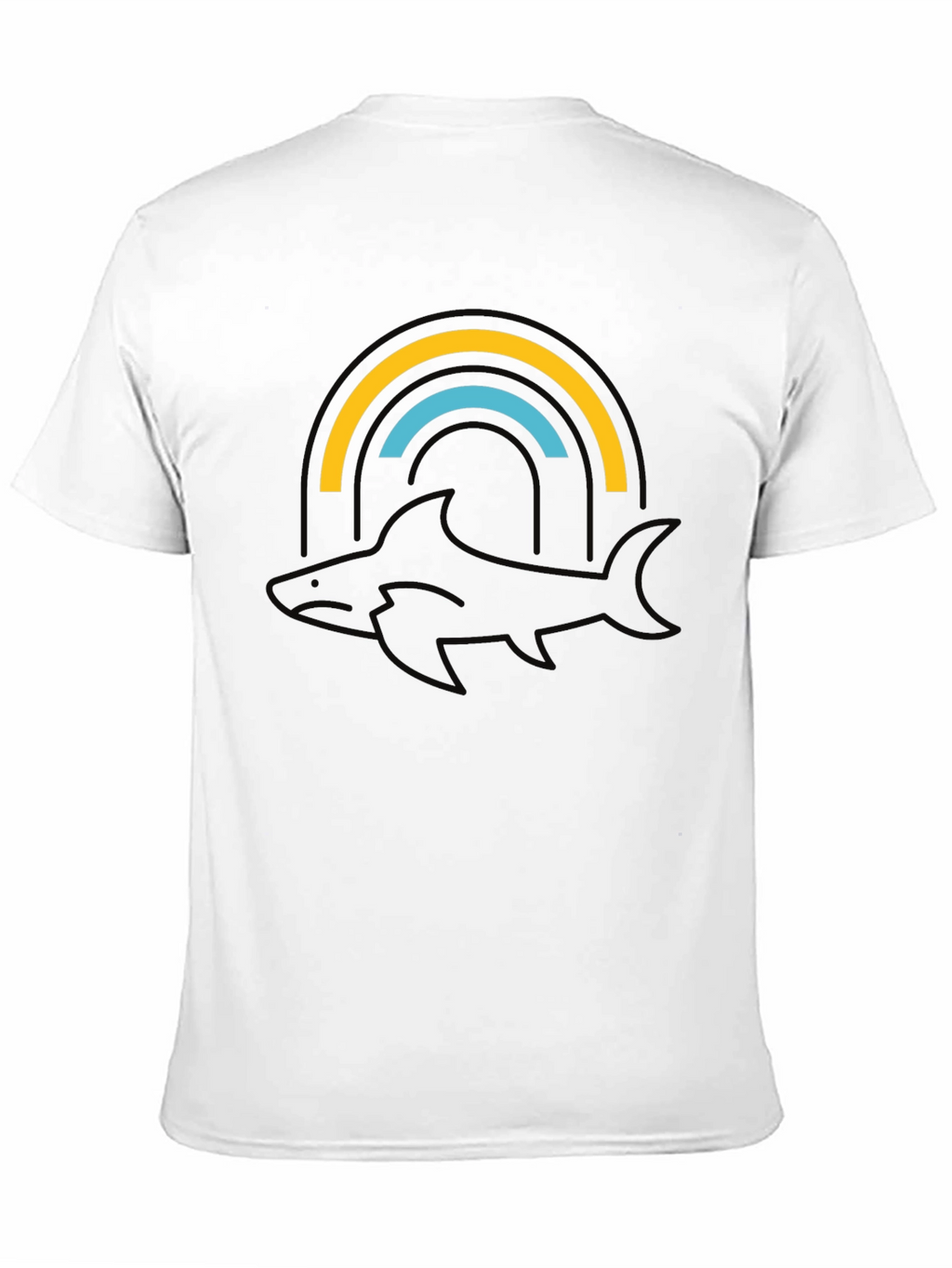 Orca Rainbow Graphic Tee - Stylish Black T-Shirt