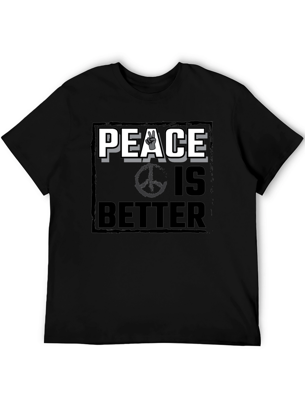 Peace Is Better Graphic T-Shirt - Black