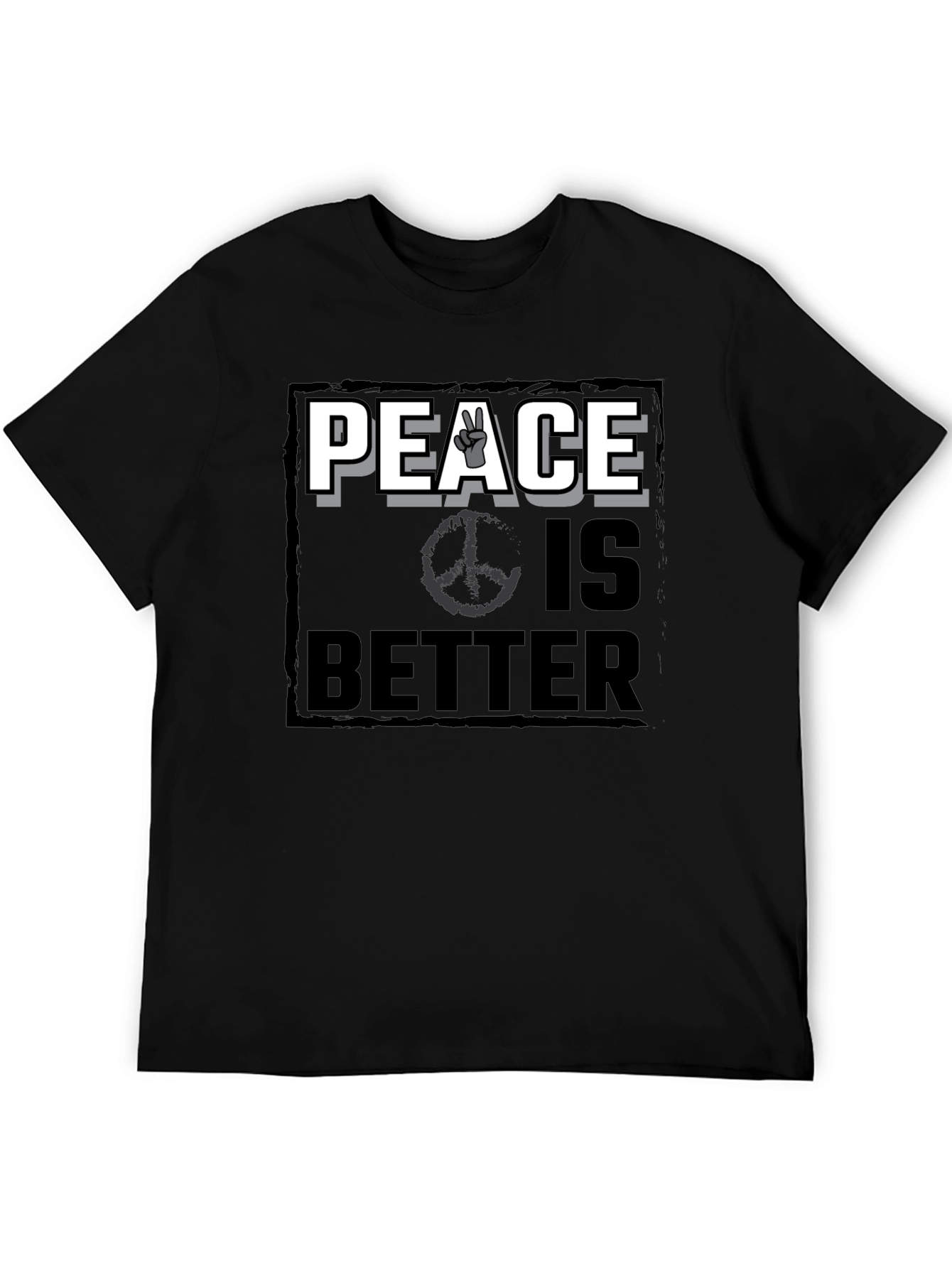 Peace Is Better Graphic T-Shirt - Black