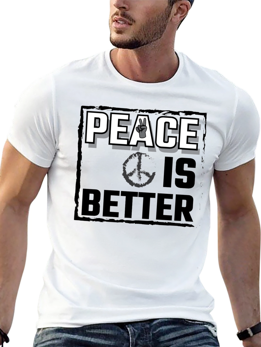 Peace Is Better Graphic T-Shirt - Black