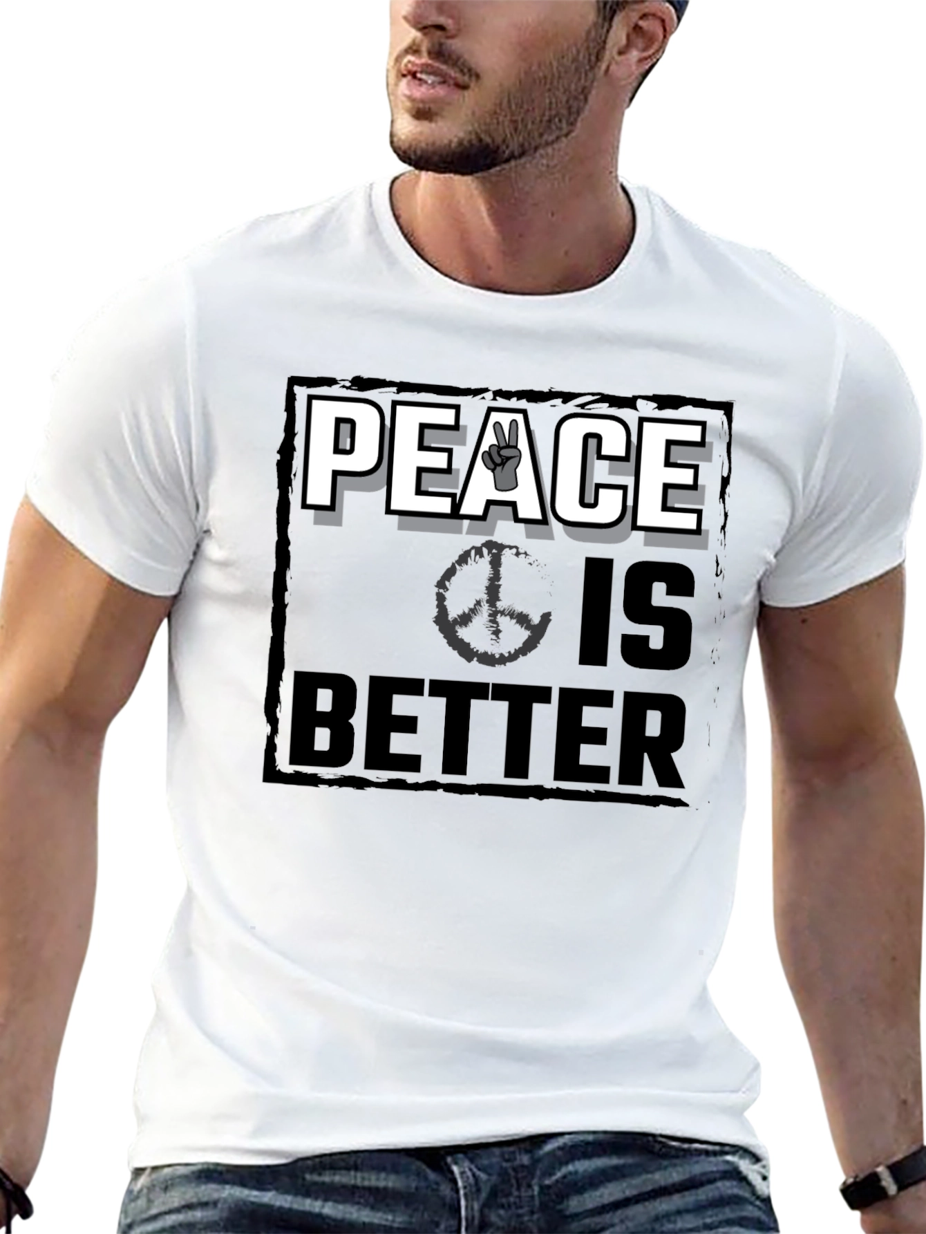 Peace Is Better Graphic T-Shirt - Black