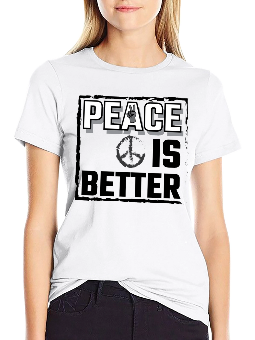 Peace Is Better Graphic T-Shirt - Black