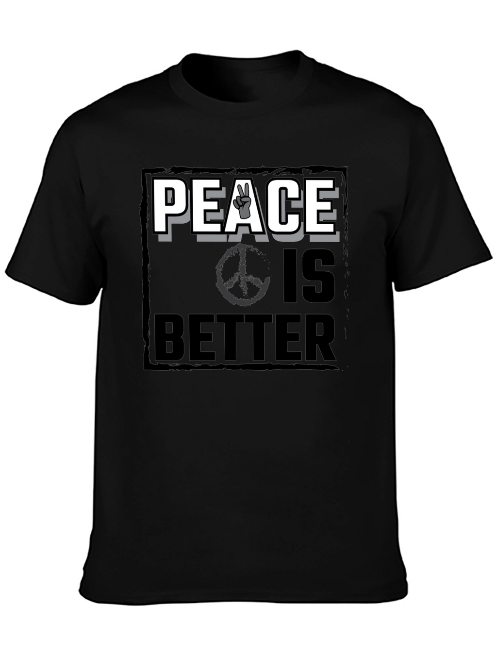 Peace Is Better Graphic T-Shirt - Black