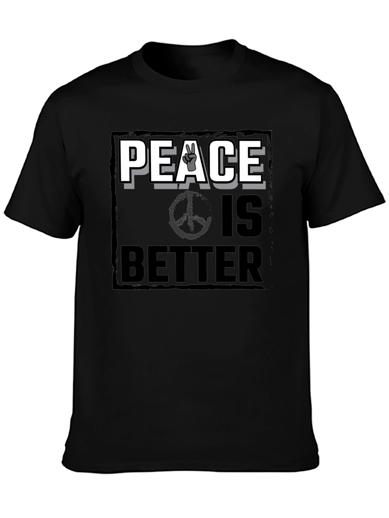 Peace Is Better Graphic T-Shirt - Black