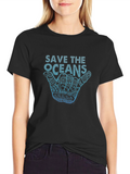 Save The Oceans Graphic T-Shirt Black