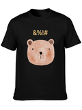 Funny Bear Graphic Black T-Shirt