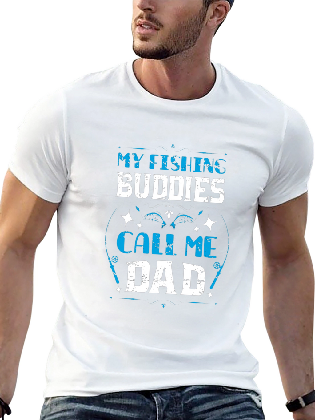 Fishing Buddies Dad T-Shirt - Black Cotton Tee