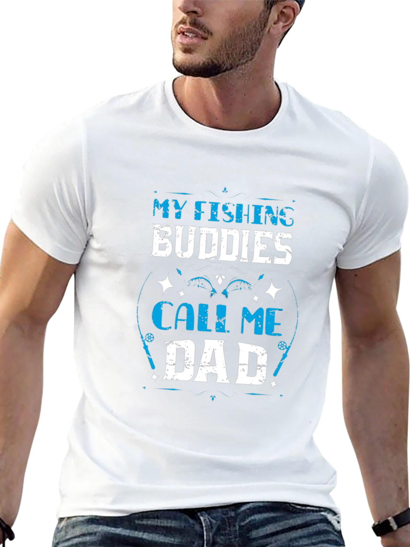 Fishing Buddies Dad T-Shirt - Black Cotton Tee