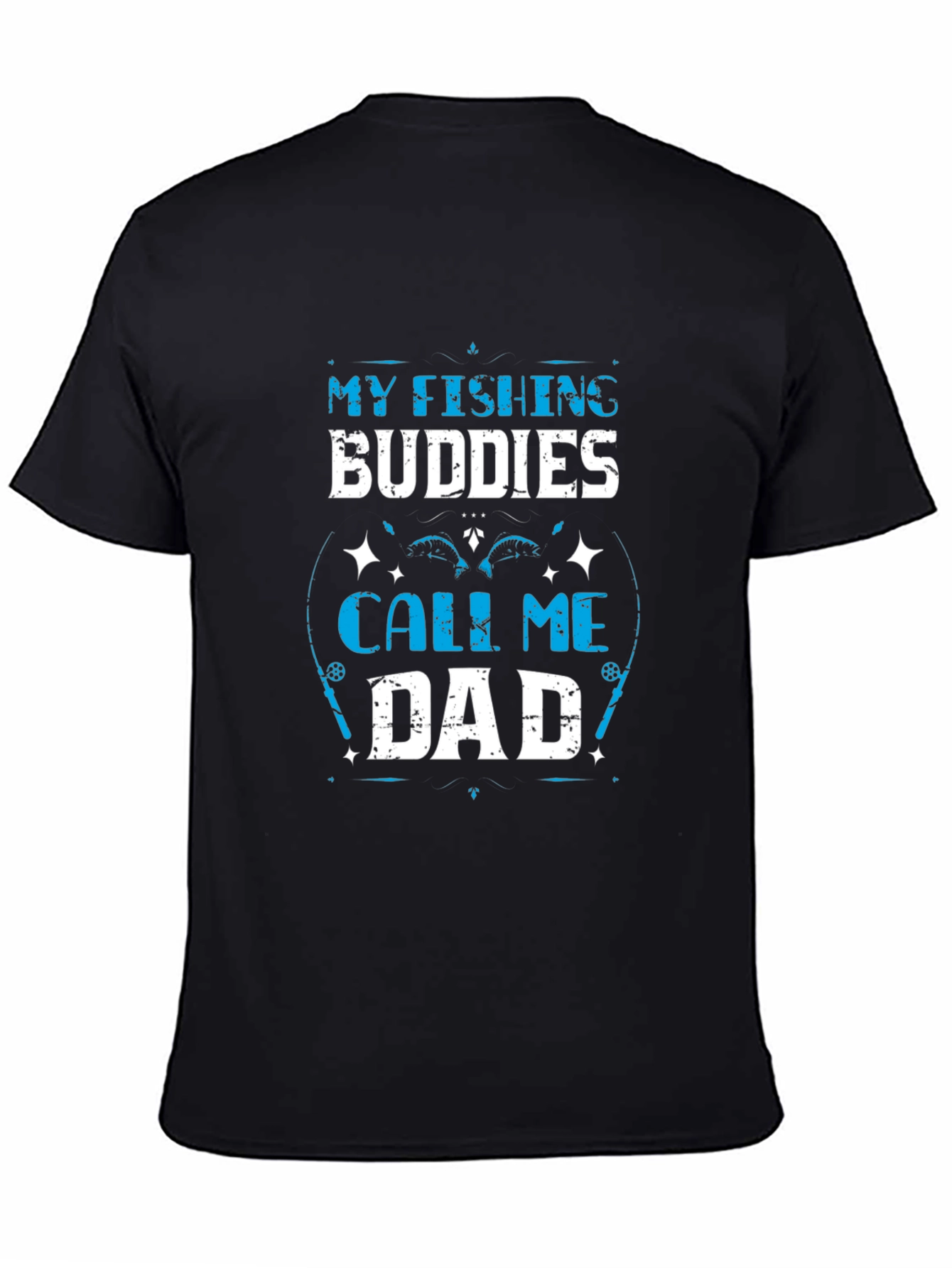 Fishing Buddies Dad T-Shirt - Black Cotton Tee