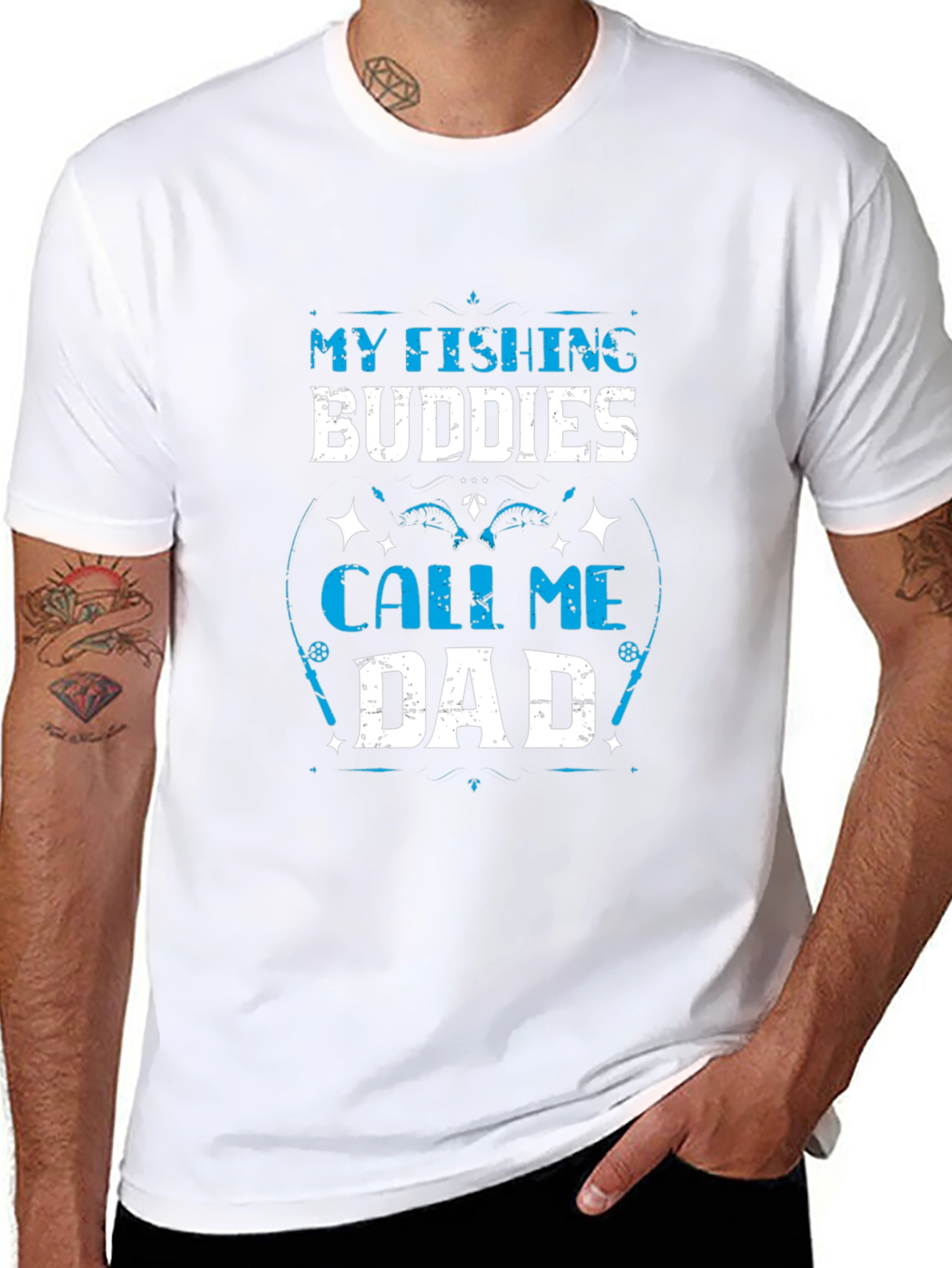 Fishing Buddies Dad T-Shirt - Black Cotton Tee