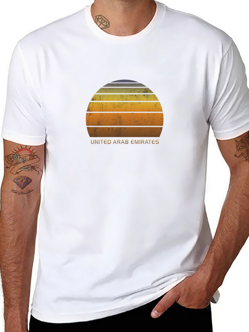 Retro United Arab Emirates Sunset Graphic T-Shirt