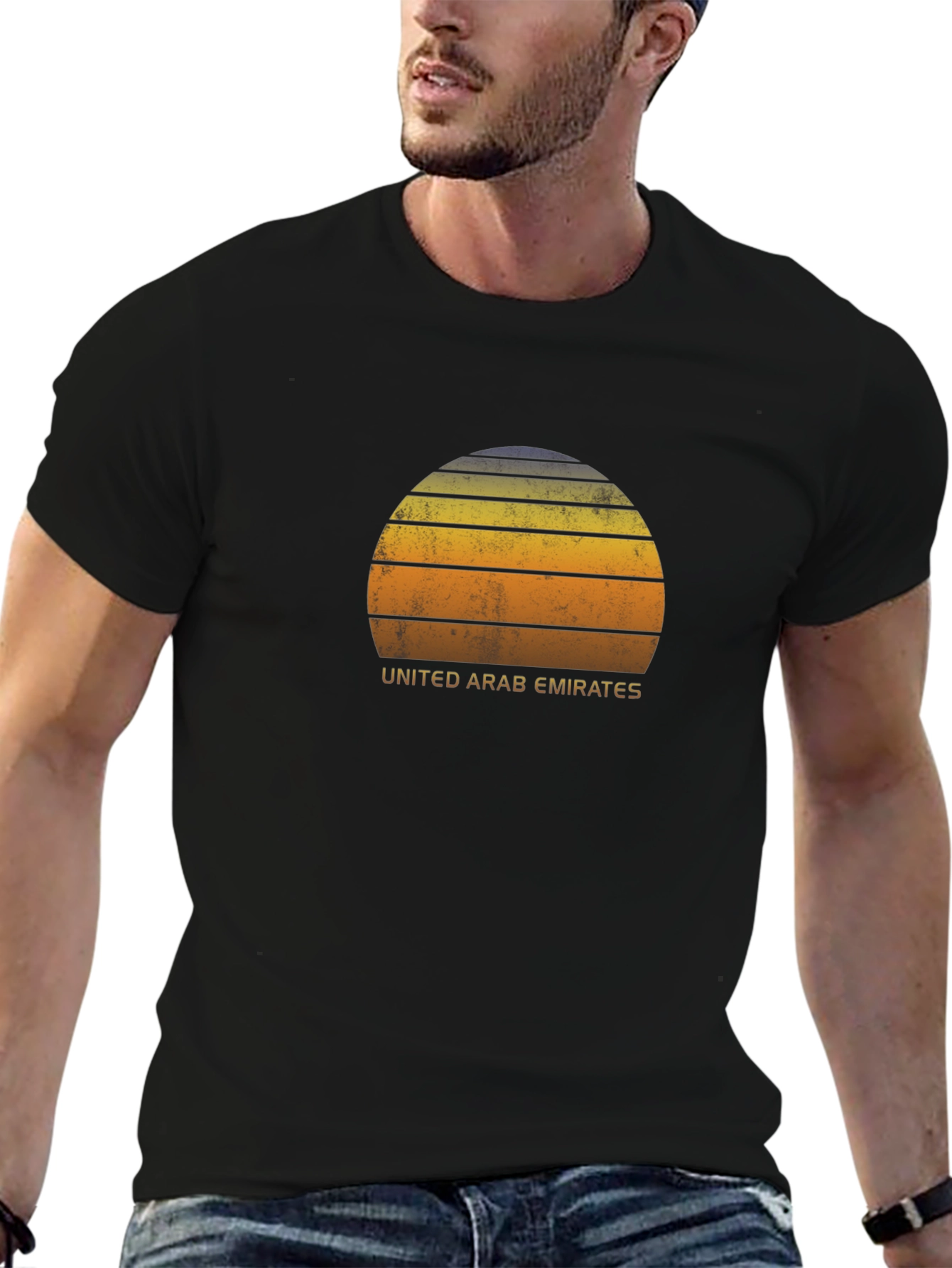 Retro United Arab Emirates Sunset Graphic T-Shirt