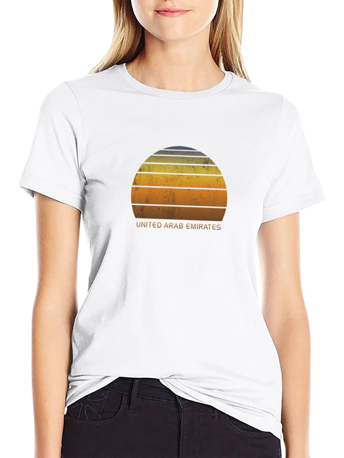 Retro United Arab Emirates Sunset Graphic T-Shirt