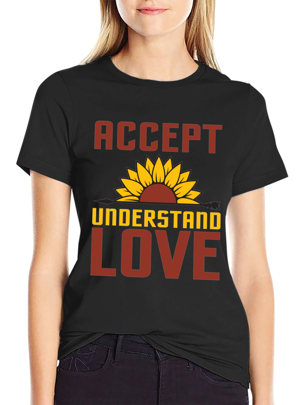 Accept Understand Love Sunflower Graphic Tee