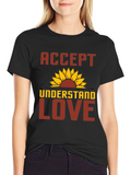 Accept Understand Love Sunflower Graphic Tee