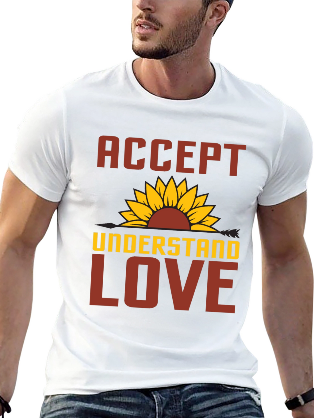 Accept Understand Love Sunflower Graphic Tee