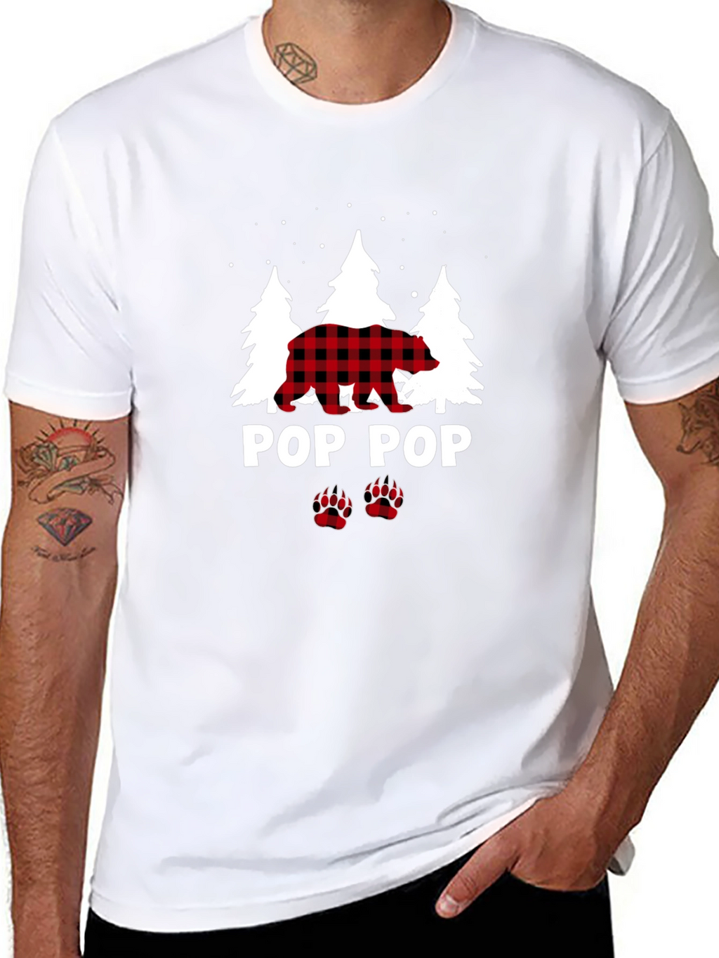 Pop Pop Bear Flannel T-Shirt